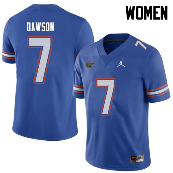 NCAA Florida Gators Duke Dawson Women's #7 Jordan Brand Royal Stitched Authentic College Football Jersey UUH1564GS